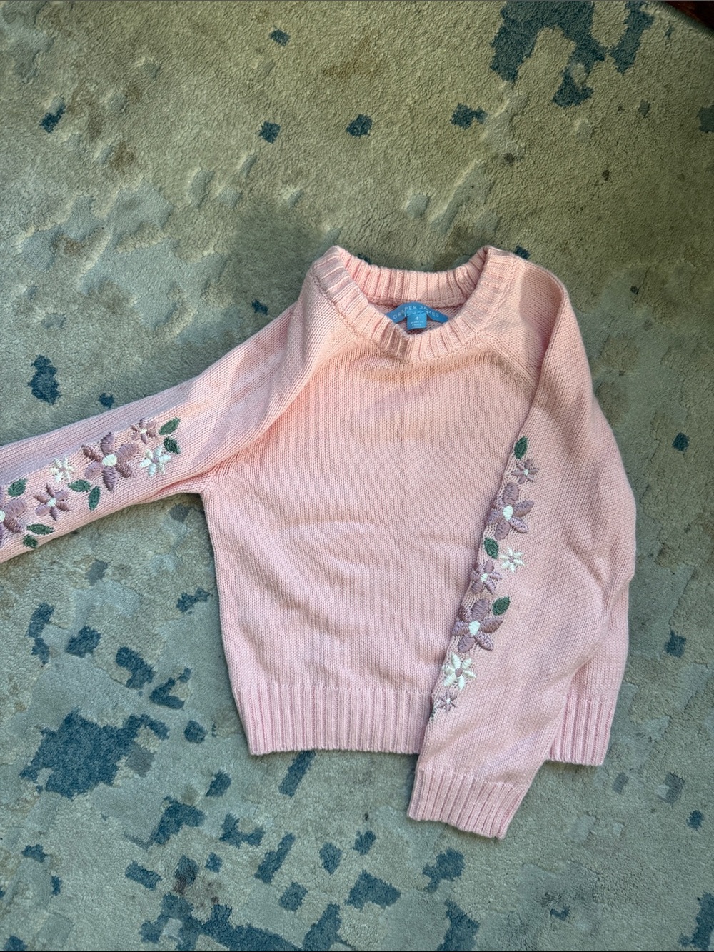 Draper James Pink Floral Embroidered girls Sweater